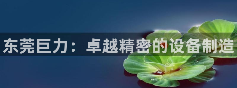 v彩神88iii：东莞巨力：卓越精密的设备制造