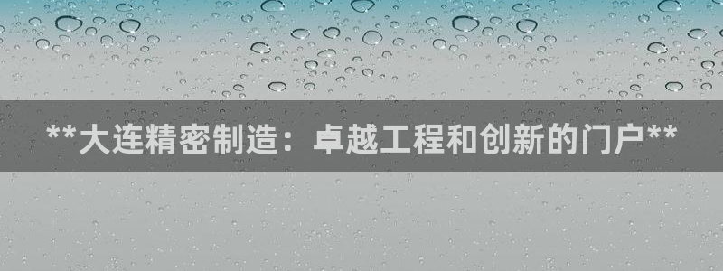 彩神v8购彩大厅登：**大连精密制造：卓越工程和创新的门户**