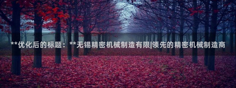彩神旗下有哪些平台：**优化后的标题：**无锡精密机械制造有限|领先的精密机械制造商