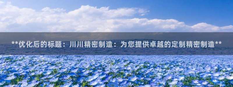 彩神v网赌软件下载：**优化后的标题：川川精密制造：为您提供卓越的定制精密制造**