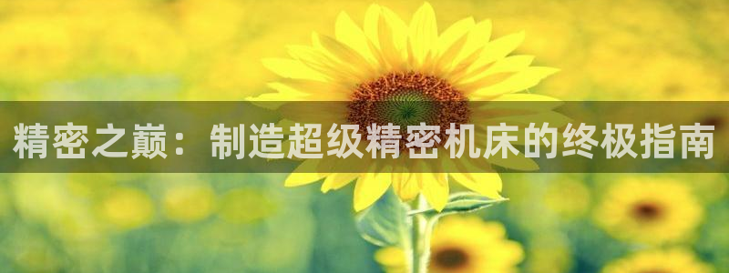 彩神赢的钱是哪里来的啊：精密之巅：制造超级精密机床的终极指南
