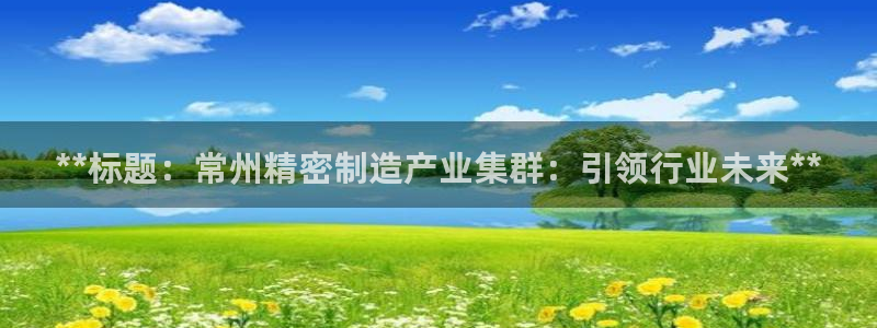 彩神Vll：**标题：常州精密制造产业集群：引领行业未来**