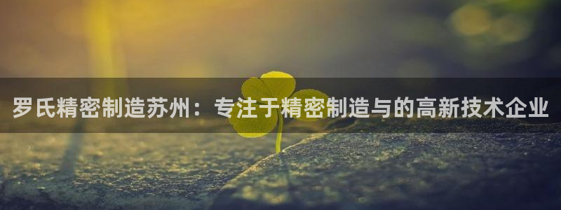 彩神v8手机客户端在哪：罗氏精密制造苏州：专注于精密制造与的高新技术企业