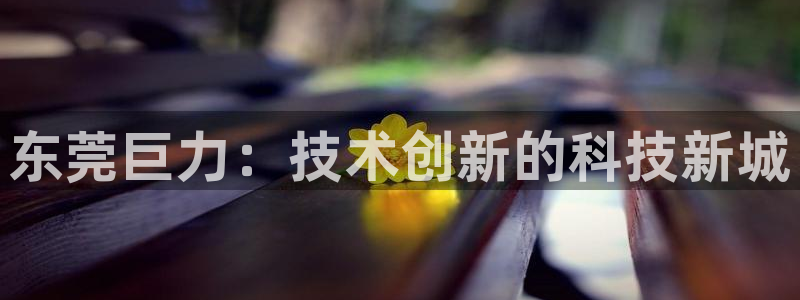 彩神大发是不是人为操作：东莞巨力：技术创新的科技新城